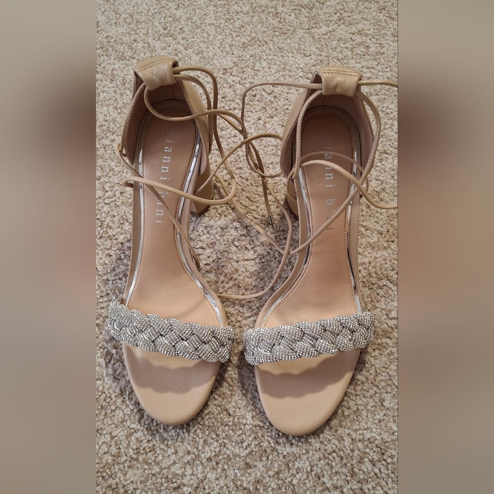 Gianni bini Strappy heels with rhinestone strap sz 11 elegant fancy luxury party
